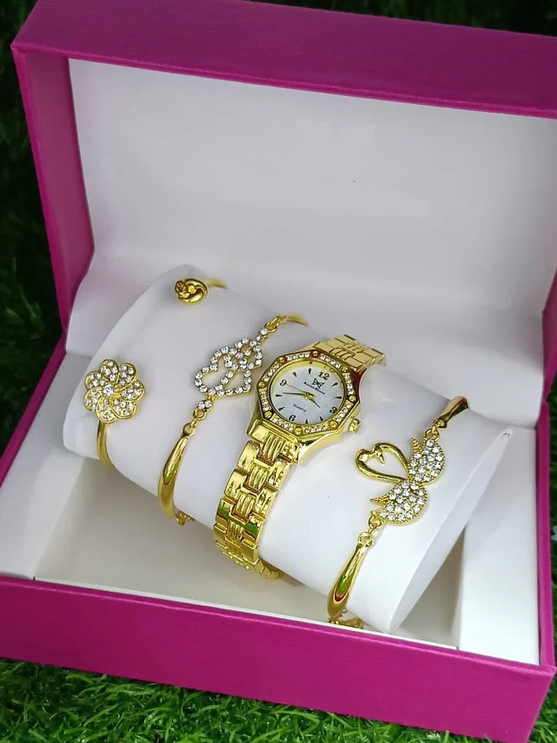 Luxury Women's Bracelet Watch Set