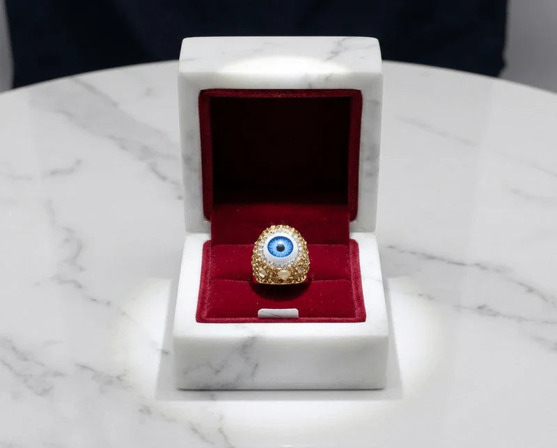 Evil Eye Crystal Statement Ring